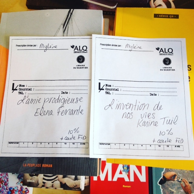 Les deux prescriptions littéraires reçues à la Librairie du Quartier, lors de la Journée des librairies indépendantes.