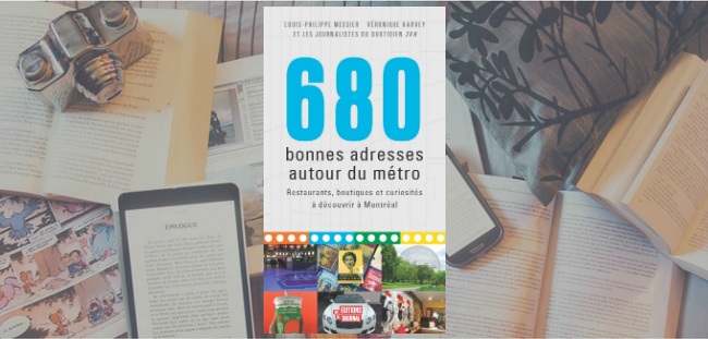 Couverture du guide "680 bonnes adresses autour du métro" de Louis-Philippe Messier et Véronique Harvey.