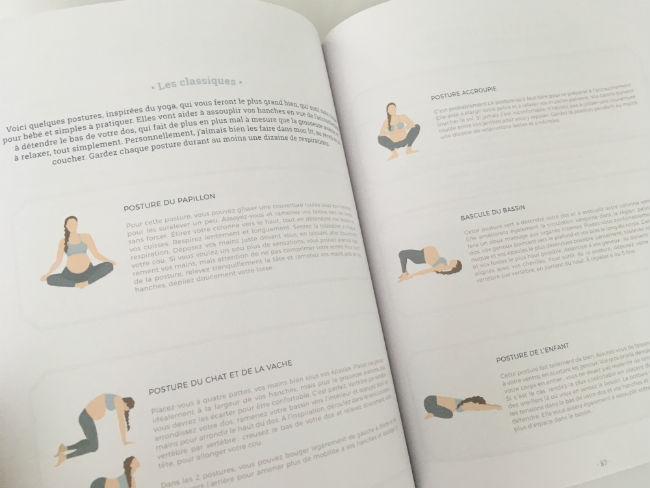 Postures de yoga suggérées par Josée-Anne Sarazin-Côté dans son Journal de grossesse.